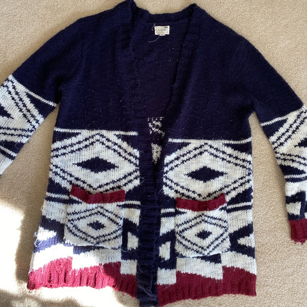 L.A. Hearts Oversized Patterned Sweater, Deep Purple